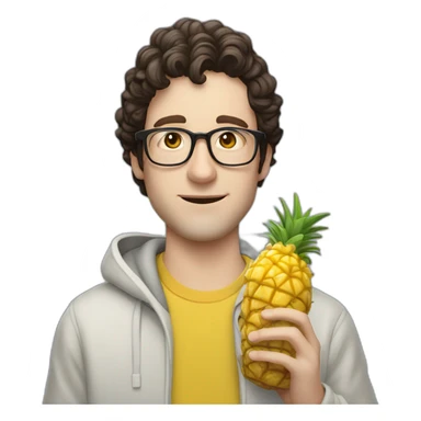 josh brener from silicon valley in hoodie holding Piña colada sticker