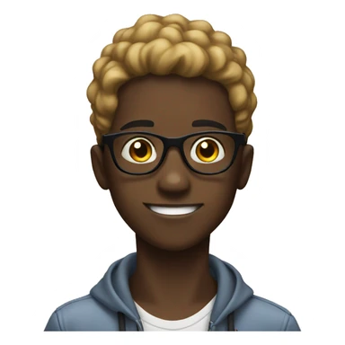 Black Boy who loves Pokémon with glasses  sticker