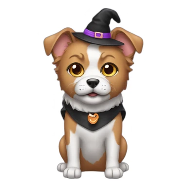 dog wearing a cat halloween costume sticker
