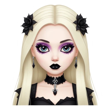gothic style, pretty makeup, pretty bratz baddie sticker