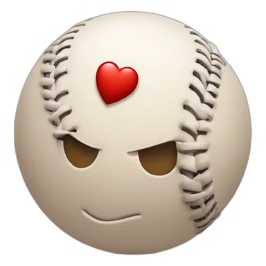 BALLE DE BASE BALL enforme de coeur sticker