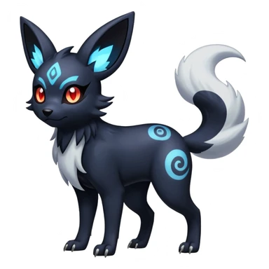 Absol-Umbreon-Zorua-Fakémon-hybrid-creature (full body)  sticker