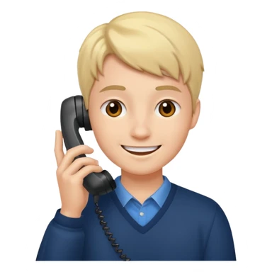 student calling on the phone sticker