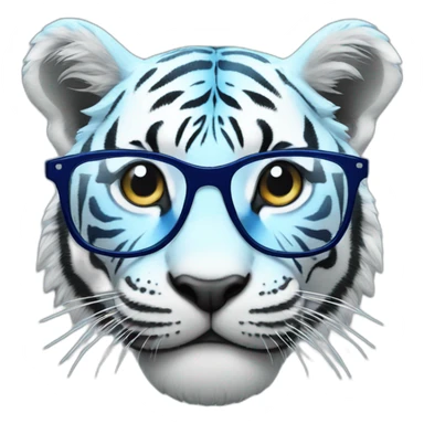 Blue tiger with glasses sticker