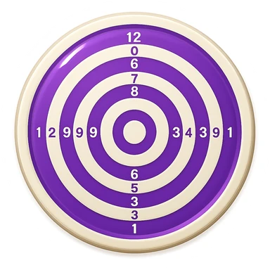 Edit the bullseye target emoji to have purple and white colors, maintaining the same appearance, with no background. sticker