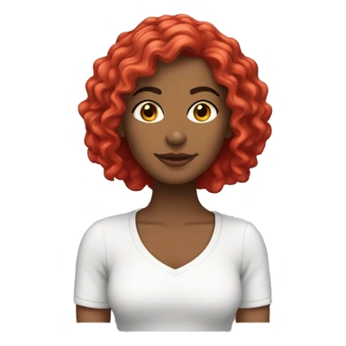 Mulher branca, cabelos vermelhos cacheados  sticker