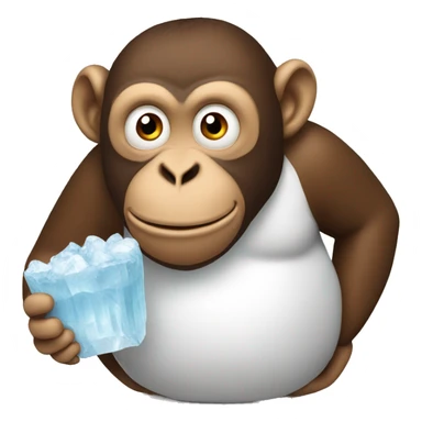 monkey with big belly eating magnum ice  sticker