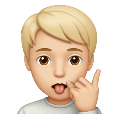 person with index finger in mouth, biting finger sticker