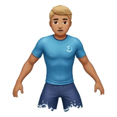 man standing in ocean waves, water splashing around him, determined expression, dynamic sea motion, cinematic ocean vibe, 3D cartoon style, mobile game icon style, clean background, no text, no watermark
  sticker