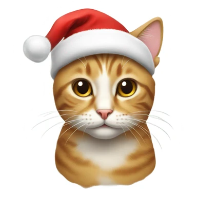 Cat with Christmas hat sticker