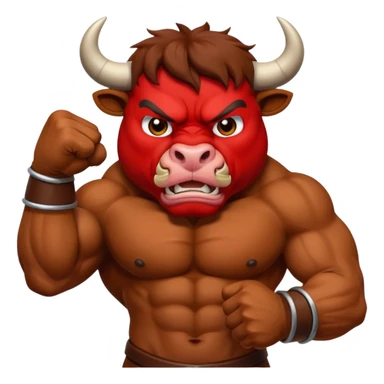 Angry bull emoji showing thumb down (DisLikes) sticker