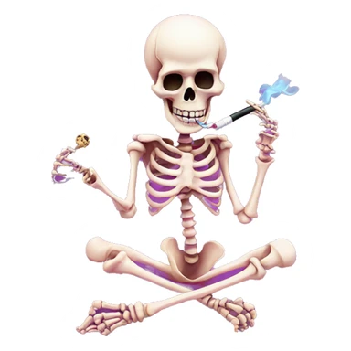 Skeleton smoking pink hookah  sticker