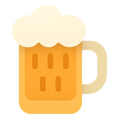 beer mug icon, flat color style, clean and modern, minimal shading sticker