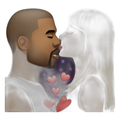 taylor swift and kanye west romantically kissing sticker