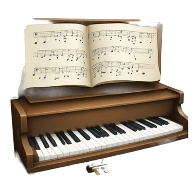 Piano with notes coming out  sticker