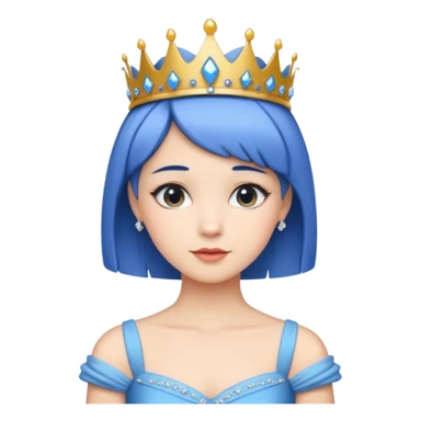 Princess with short blue hair sticker