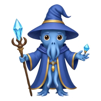 The blue octopus wizard of Dungeons and Dragons sticker