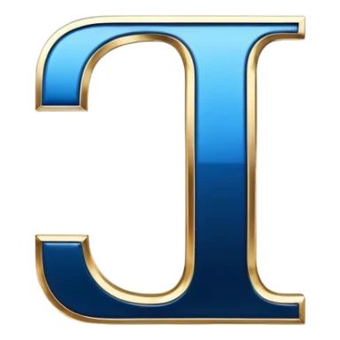 Bold Black-Blue-White-Gold Font Letter “I” sticker