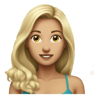 beach body woman caucasian long hair sticker