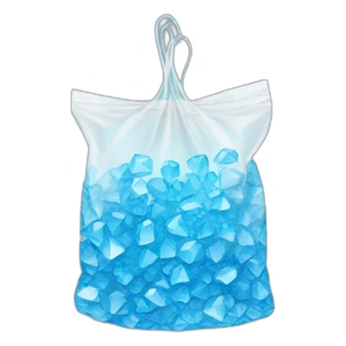 plastic bag with white blue crystals sticker