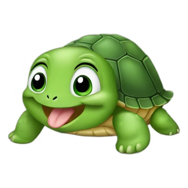 yawning cute baby turtle sticker