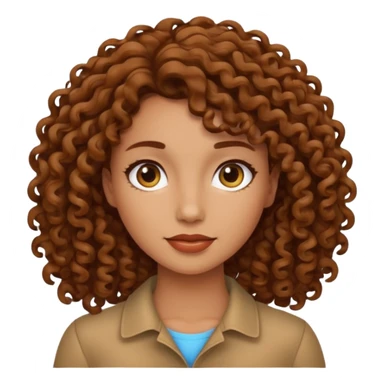 Mujer piel canela y pelo rizado sticker