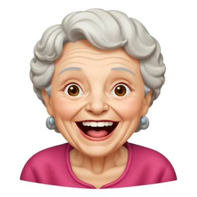 cute granny laugh her mouth wide open sticker