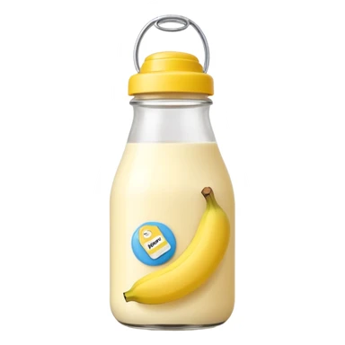baby Milk bottle with banana tag sticker