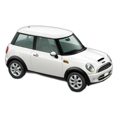 one white car  mini rover sticker
