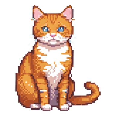 orange cat with stripes sticker