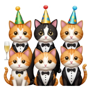 12 cats at a birthday party sticker