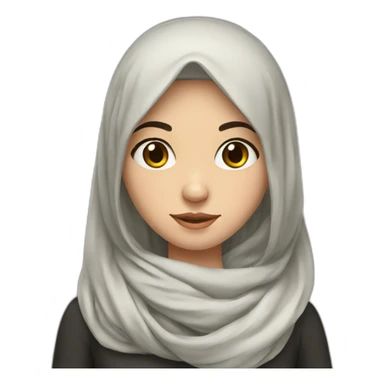 Russian Girl with long black hair and headscarf sticker