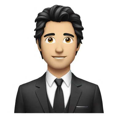 handsome man with suit with long black hair sticker
