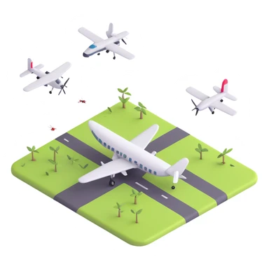 mosquito airport with mosquitoes as airplanes sticker