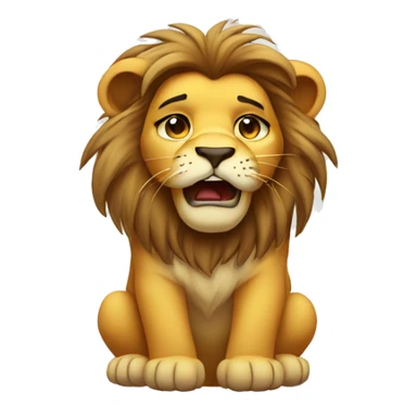 Cute lion holding back tears 🥹  sticker