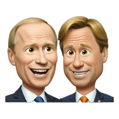Putin and Trump mocking mark rutte sticker