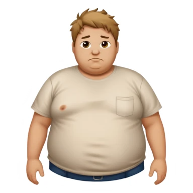 Hombre obeso mórbido con la barriga saliendo de la camisa sticker