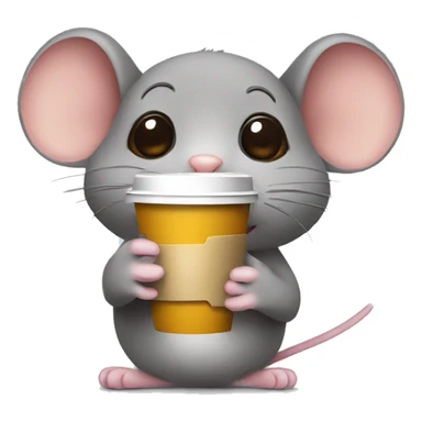 Mouse with Coffee and headphones sticker