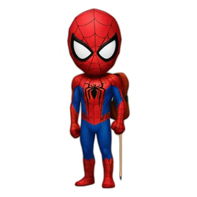 Spiderman with pencils sticker