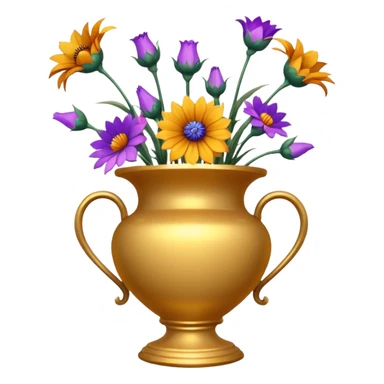 dried flowers in a golden vase sticker