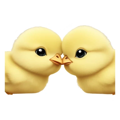 Two baby chicks kissing sticker