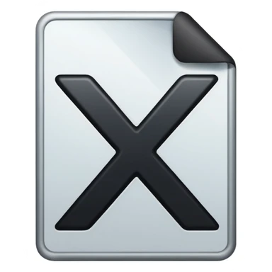 Document file icon with large black “X” over it sticker