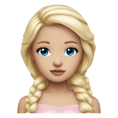 ocean blue doll eyes, blonde hair, feminine, pink, girl, angelic sticker