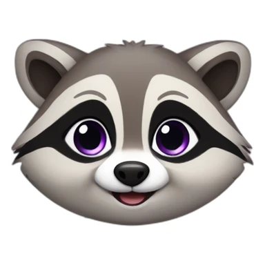 Cute violet raccoon LOL sticker