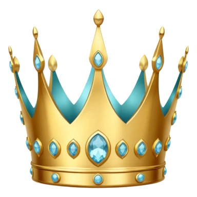 shiny gold crown with aquamarines sticker