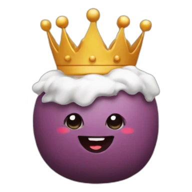 A sweet potate with crown sticker