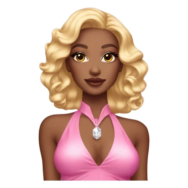 Blonde wavey hair long pink eyeshadow in a gem jumpsuit  sticker