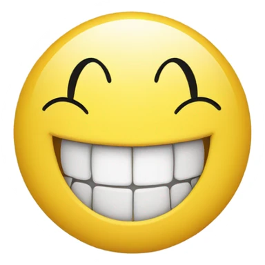 Yellow circle black eyes and top teeth smile with no bottom teeth  sticker