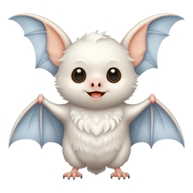 white bat with wings spread sticker