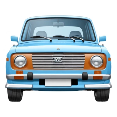LADA car. Russian car. Model VAZ 2107. Realistic proportions. Front view. sticker
